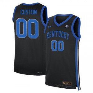 Custom #00 Black Basketball Jersey | Kentucky Cats Men Breathable Stitching 41607585
