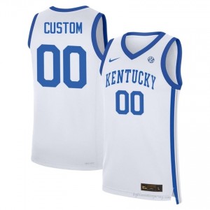 UK Wildcats Custom #00 NCAA Basketball Jersey | Men White Moisture-Wicking Craftsmanship 10868833