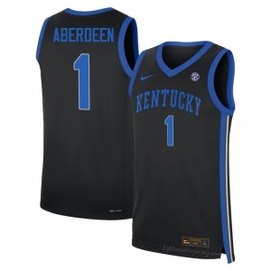 Denzel Aberdeen #1 Black Basketball Jersey | Kentucky Cats Men Breathable Stitching 25494448