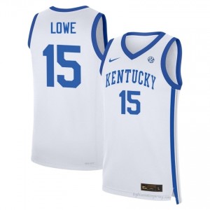 UK Wildcats Jaland Lowe #15 NCAA Basketball Jersey | Men White Moisture-Wicking Craftsmanship 75361676
