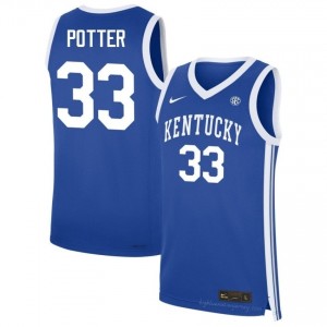 Reece Potter #33 Kentucky Wildcats Basketball College Jersey | Men Royal Stitched Polyester 17491846
