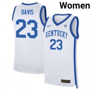 UK Wildcats Anthony Davis #23 NCAA Basketball Jersey | Women White Moisture-Wicking Craftsmanship 18801012
