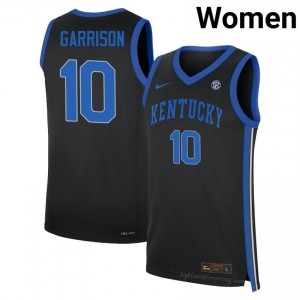 Brandon Garrison #10 Black Basketball Jersey | Kentucky Cats Women Breathable Stitching 45446933