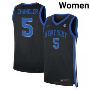 Collin Chandler #5 Black Basketball Jersey | Kentucky Cats Women Breathable Stitching 40400970