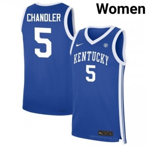 Collin Chandler #5 Kentucky Wildcats Basketball College Jersey | Women Royal Stitched Polyester 14336189
