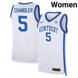 UK Wildcats Collin Chandler #5 NCAA Basketball Jersey | Women White Moisture-Wicking Craftsmanship 99108544