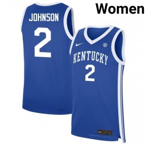 Jasper Johnson #2 Kentucky Wildcats Basketball Player Jersey | Women Royal Stitched Polyester 36398470