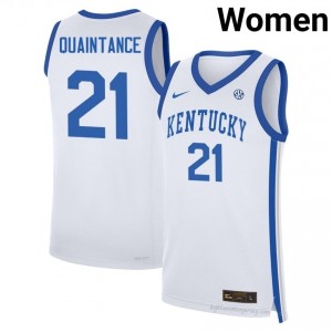 UK Wildcats Jayden Quaintance #21 NCAA Basketball Jersey | Women White Moisture-Wicking Craftsmanship 91949653