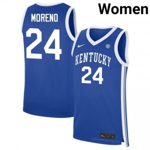 Malachi Moreno #24 Kentucky Wildcats Basketball College Jersey | Women Royal Stitched Polyester 58764292