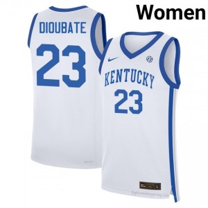 White Mouhamed Dioubate #23 Basketball College Jersey | Women UK Wildcats Durable Sewn 86547705