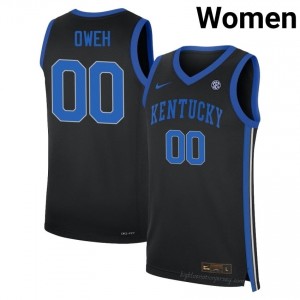 Otega Oweh #00 Black Basketball Jersey | Kentucky Cats Women Breathable Stitching 50355030