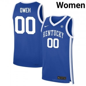Otega Oweh #00 Kentucky Wildcats Basketball Player Jersey | Women Royal Stitched Polyester 92835320