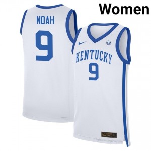 White Trent Noah #9 Basketball College Jersey | Women UK Wildcats Durable Sewn 38626687