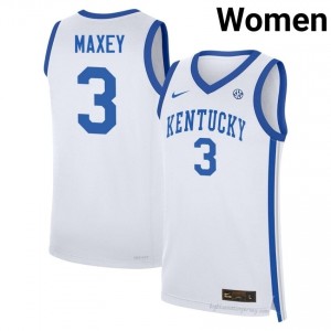 White Tyrese Maxey #3 Basketball College Jersey | Women UK Wildcats Durable Sewn 35885469