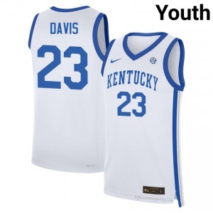 White Anthony Davis #23 Basketball Player Jersey | Youth UK Wildcats Durable Sewn 14744805
