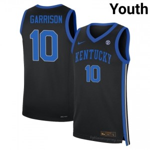 Brandon Garrison #10 Kentucky Cats Black NCAA Basketball Jersey | Youth High-Quality Stitching 90278079