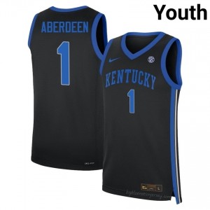 Denzel Aberdeen #1 Black Basketball Jersey | Kentucky Cats Youth Breathable Stitching 27612901