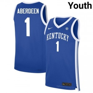 Denzel Aberdeen #1 Kentucky Wildcats Basketball Player Jersey | Youth Royal Stitched Polyester 25013850