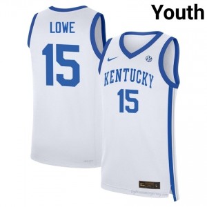 UK Wildcats Jaland Lowe #15 High School Basketball Jersey | Youth White Moisture-Wicking Craftsmanship 66749184