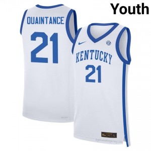 White Jayden Quaintance #21 Basketball Player Jersey | Youth UK Wildcats Durable Sewn 49937495