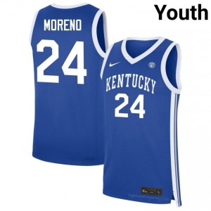 Malachi Moreno Kentucky Wildcats #24 Youth Royal Basketball NCAA Jersey | Premium Sewn Polyester 58112780