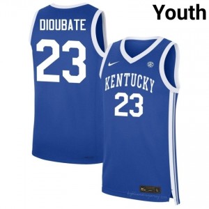 Mouhamed Dioubate #23 Kentucky Wildcats Basketball College Jersey | Youth Royal Stitched Polyester 32155581