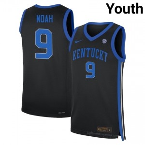 Trent Noah #9 Black Basketball Jersey | Kentucky Cats Youth Breathable Stitching 61277762