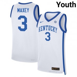 UK Wildcats Tyrese Maxey #3 NCAA Basketball Jersey | Youth White Moisture-Wicking Craftsmanship 67063837