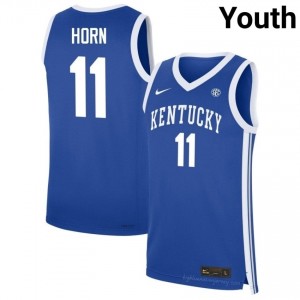 Walker Horn Kentucky Wildcats #11 Youth Royal Basketball NCAA Jersey | Premium Sewn Polyester 83494474