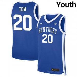 Zach Tow #20 Kentucky Wildcats Basketball College Jersey | Youth Royal Stitched Polyester 64861703